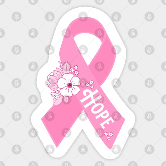 Pink Ribbon Hope - Cancer Awareness Sticker by tandre